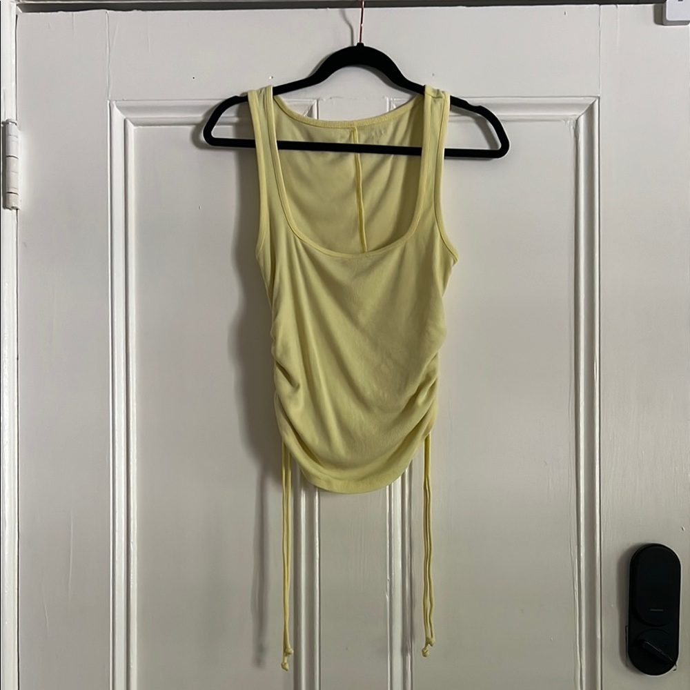Pilcro Yellow Ruched Tank Top
